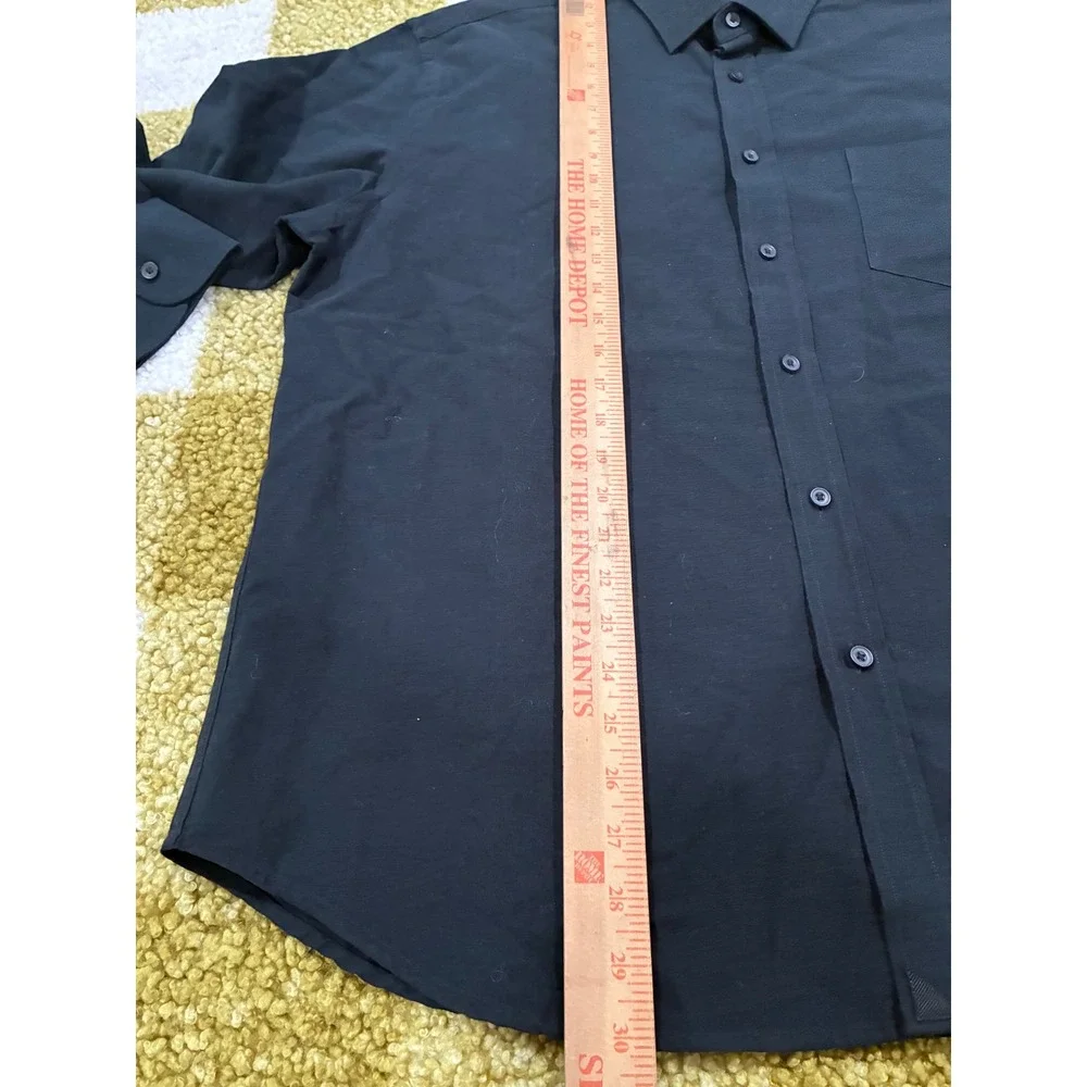 UNTUCKit Mens XXL Black Cotton Long Sleeve Button‎ Down Shirt Chest Pocket